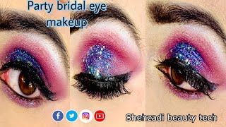 Party bridal eye makeup tutorial step by step youtube makeuptutorial eyemakeuptutorial [upl. by Gauntlett78]