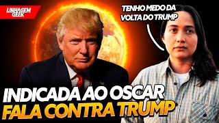 SE QUEIMOU LILY GLADSTONE FAZ DISCURSO CONTRA TRUMP ANTES DO OSCAR 2024 [upl. by Buehrer643]