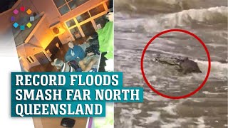 People stranded as record flooding engulfs Far North Queensland [upl. by Enamrahc766]