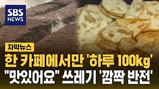 한 카페에서만 하루 100kg…quot맛있어요quot 쓰레기 깜짝 반전 자막뉴스  SBS [upl. by Ecnarepmet]