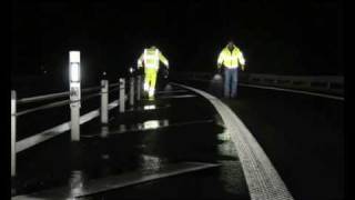 Retro reflection wetnight performance of type II thermoplastic road marking [upl. by Garbers]