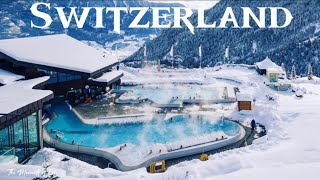 Les Bains dOvronnaz winter  Leytron Switzerland Thermal Centre 4K [upl. by Cynthie407]