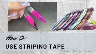 How to use nail striping tape with dip powder [upl. by Katsuyama919]