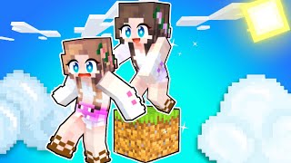 Playing ONE BLOCK with my LITTLE SISTER in Minecraft [upl. by Thgiwed694]