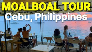 MOALBOAL CEBU TOUR  Day amp Night Walk at PANAGSAMA BEACH  Bars amp Restaurants  Cebu Philippines [upl. by Merridie]