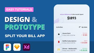 Split Your Bill  App Design Prototype  Neumorphic  Figma  Principle for Mac [upl. by Yerag241]