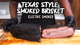 TEXAS STYLE Smoked Brisket in an Electric Smoker Masterbuilt Smoker Recipe [upl. by Markos]