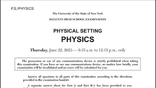 Physics Regents June 2023 Part A [upl. by Panayiotis817]