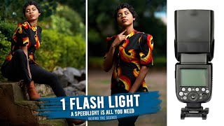 Outdoor Portrait Photography with a Single Speed light for beginners off camera Flash Photography [upl. by Surtemed]