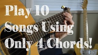 Learn 10 Popular Songs on Guitar Using 4 Easy Chord Shapes G Em C D [upl. by Sirama]