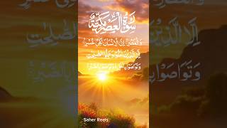 Surah Al Asr Beautiful Recitation love quran shorts [upl. by Arraeic]