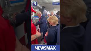 President Trump meets miniTrump at Philly cheesesteak stand [upl. by Gayler]