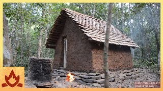 Primitive Technology Tiled Roof Hut [upl. by Enicul969]