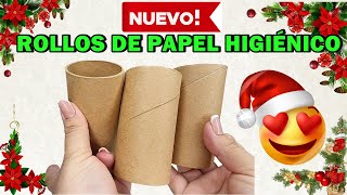 2 Estrellas Navideñas con ROLLOS DE PAPEL Higiénico Super fáciles Tubos de Cartón Navidad 2023♻️ [upl. by Ahsinod]