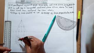 Section of Pentagonal Pyramids  Section Plane Parallel to HP Perpendicular to VP  True Slant Edge [upl. by Dihsar]