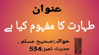 taharat ka mafhoom in urdu طہارت کا مفہوم کیا ہے [upl. by Teyut]