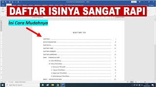 Cara Membuat Daftar Isi Yang Rapi di Microsoft Word  Tutorial Microsoft Word [upl. by Dulcle730]