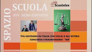 TFA SOSTEGNO IN ITALIA VIII CICLO E ALLESTERO  CONCORSO STRAORDINARIO quotTERquot [upl. by Bobette]