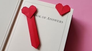 How to make origami heart bookmark  DIY heart shape paper bookmark instructions [upl. by Kayne]