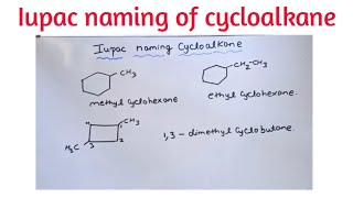 Iupac nomenclature of cycloalkane [upl. by Thurlough]