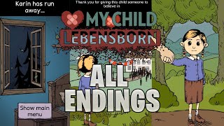 My Child Lebensborn — all endings  Secret ending  Good ending and Bad ending [upl. by Ahseinek]