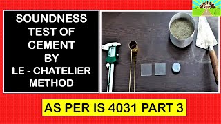 SOUNDNESS TEST OF CEMENT BY LE  CHATELIER METHOD [upl. by Norton]