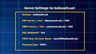 ATampT Server Settings  POP and SMTP  ATT Setting for Outlook [upl. by Nnylcaj]