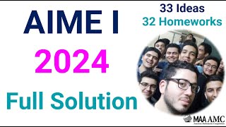 AIME I 1 2024 Full Solutions Problems American Invitational Mathematics Examination Tutor Class Math [upl. by Wilden]