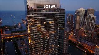 Loews Hotel  Streeterville  Chicago  June 17  Drone HD Aerial [upl. by Darom]