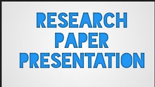 Research paper presentation l how to present research paper [upl. by Akahc654]