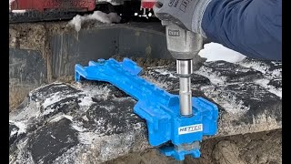 HETTEC® Rubber Track Claw installation on an compact excavator [upl. by Yeslek]