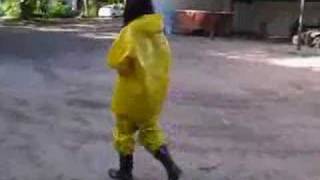 Used Yellow PVC Rainsuit 1 [upl. by Egamlat]