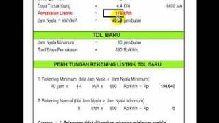 Hitung Tagihan Listrik PLN tarif R2 4400 VA sesuai TDL 2010 [upl. by Seyler]