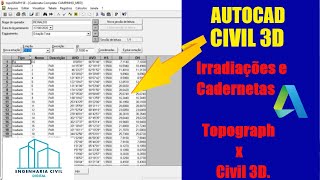 Aprenda a calcular Irradiações no Topograph e no Civil 3D [upl. by Aisemaj]