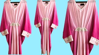 Kaftan cutting and stitching  high low dress cutting and stitching  latest kurti design hand work [upl. by Alleunamme234]