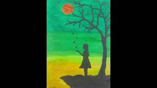 Easy girl painting painting shorts art drawing [upl. by Eatton]