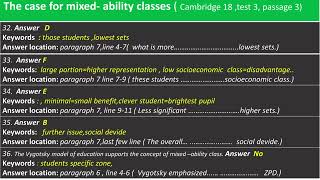 The case for mixed ability classes Reading Answer I location I explanation  IELTS Cambridge 18 [upl. by Danialah777]