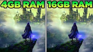 HOGWARTS LEGACY 4GB RAM VS 6GB RAM VS 8GB RAM VS 12GB RAM VS 16GB RAM [upl. by Elatnahs]