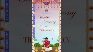 Mundan Ceremony invitation video in english with traditional design 3345 [upl. by Eadnus]