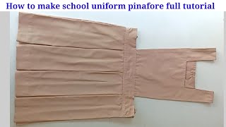 How to Sew Pinafore Dress with Free Pattern Beginners Sewing Lesson 11 [upl. by Elinore296]