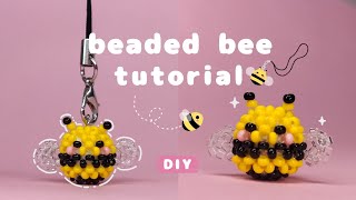 How to Make a Beaded Bee  Easy Beginner Friendly Amigurumi Bee Tutorial  DIY Phonecharm amp Keychain [upl. by Yelahc454]