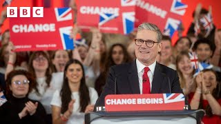 Keir Starmer reacts after Labour wins UK General Election  BBC [upl. by Fidellia176]