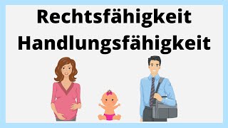 Rechtsfähigkeit und Handlungsfähigkeit  einfach erklärt [upl. by Sly]