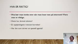 Kritisk tenkning og digital dømmekraft oppgaver [upl. by Elleinet367]