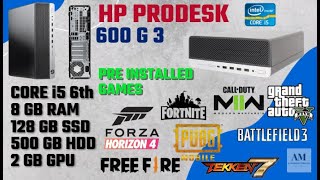 HP PRODESK 600 G3 SFF CORE I5 6TH GEN 8GB RAM 128GB SSD 500 GB HDD 2GB GAMING GRAPHIC CARD [upl. by Knight]