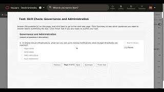 Skill Check Governance and Administration  Oracle Cloud Infrastructure Foundations  Oracle [upl. by Laforge399]