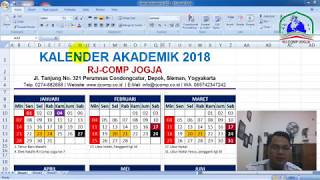 MEMBUAT Kalender Akademik OTOMATIS menggunakan Microsoft Excel [upl. by Catherina]