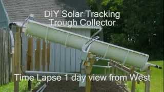 DIY Tracking Parabolic Solar Concentrating Trough [upl. by Eidod]