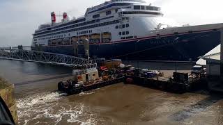 LIVERPOOL PIER HEAD BOLETTE CRUISE SHIP AND VITUS TUG AT WORK [upl. by Wehrle]