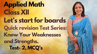 Revision test for Boards 1mark questions MCQ Class 12 Applied Maths CBSE  with marking scheme [upl. by Theola403]